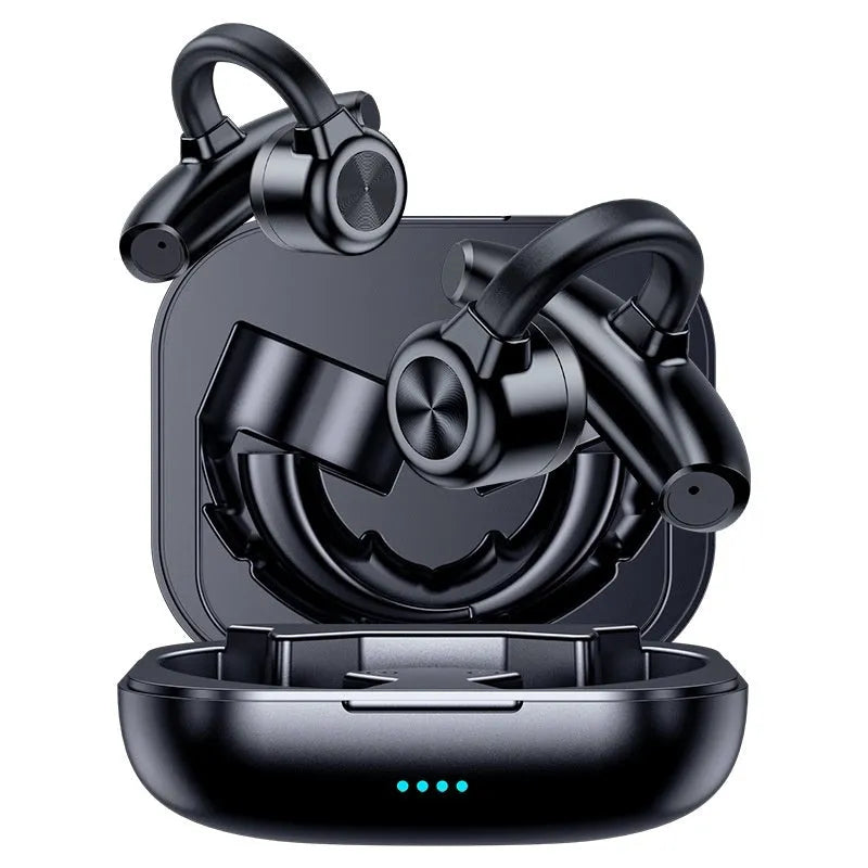 GW1 bone conduction clip-on wireless Bluetooth headset Classic Black plastic with breathing light and clip-on ear design