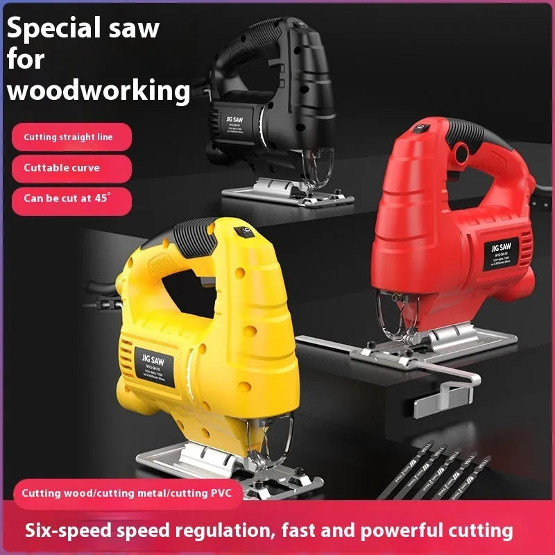 55 type electric scroll saw hand-carrying multifunctional woodworking saw with 10 blades and plastic box