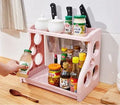 Foldable kitchen storage rack in one of five colours including pink, apricot, light grey, coffee or white