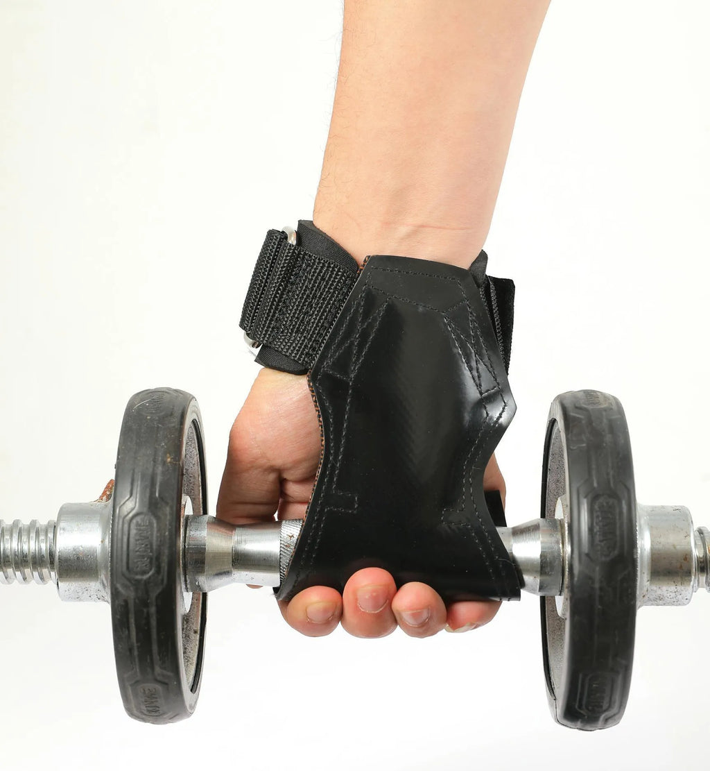 Black rubber non-slip palm protection belt for weightlifting barbell dumbbell training
