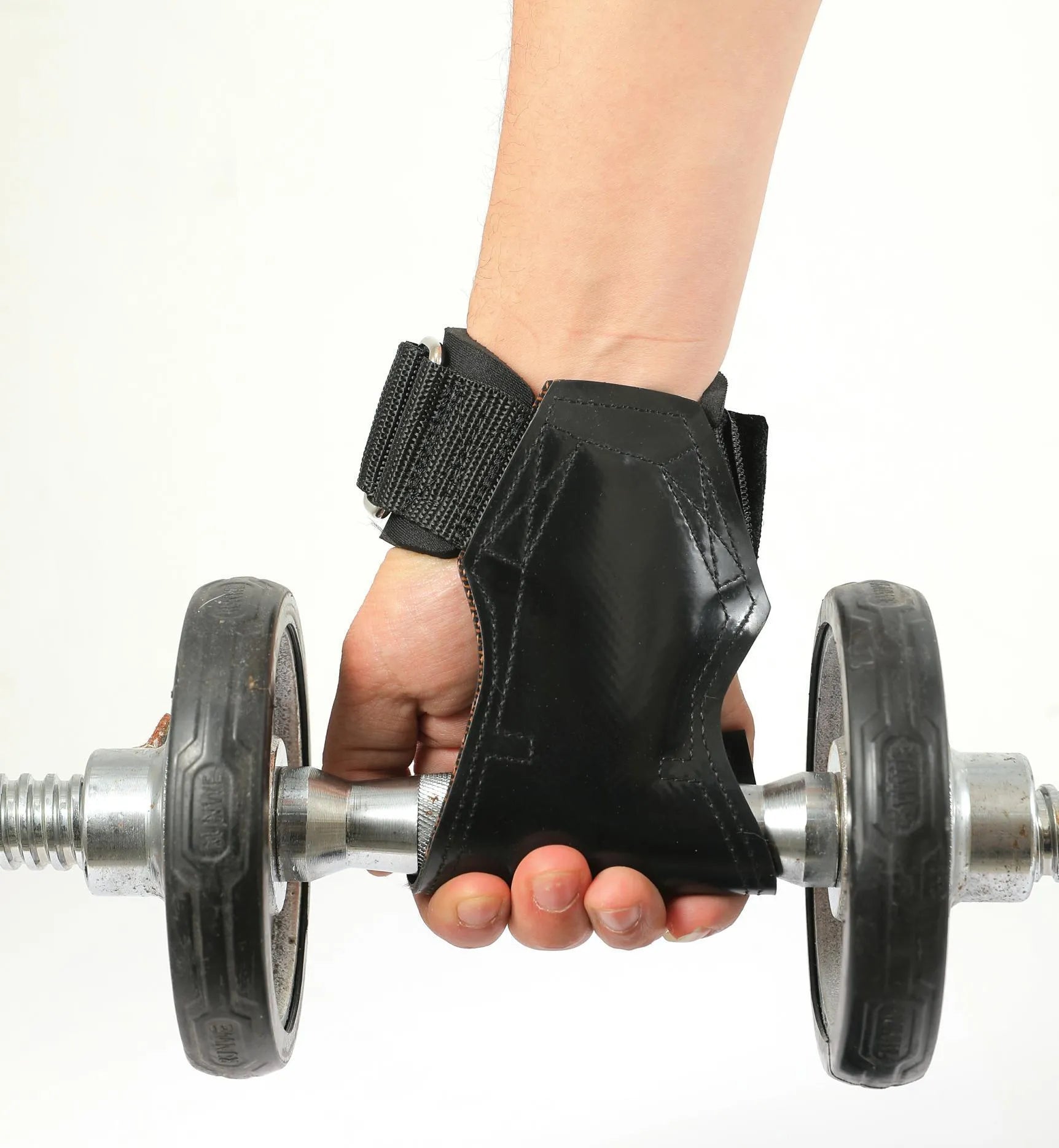 Black rubber non-slip palm protection belt for weightlifting barbell dumbbell training