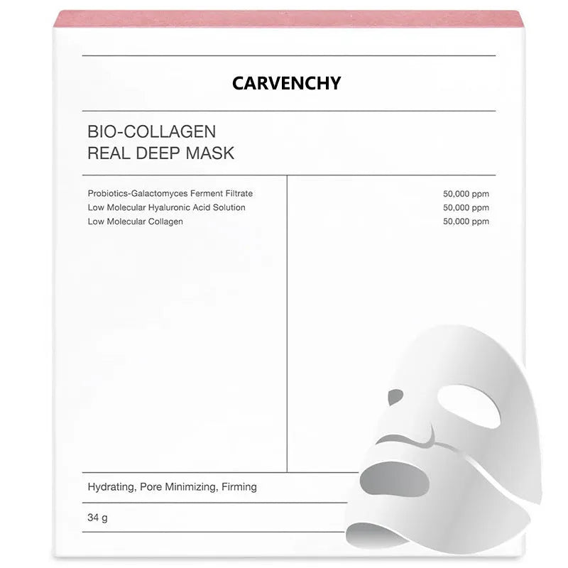 Collagen sheet face mask 34g in box 4 pieces for firming hydration brightening pore refining