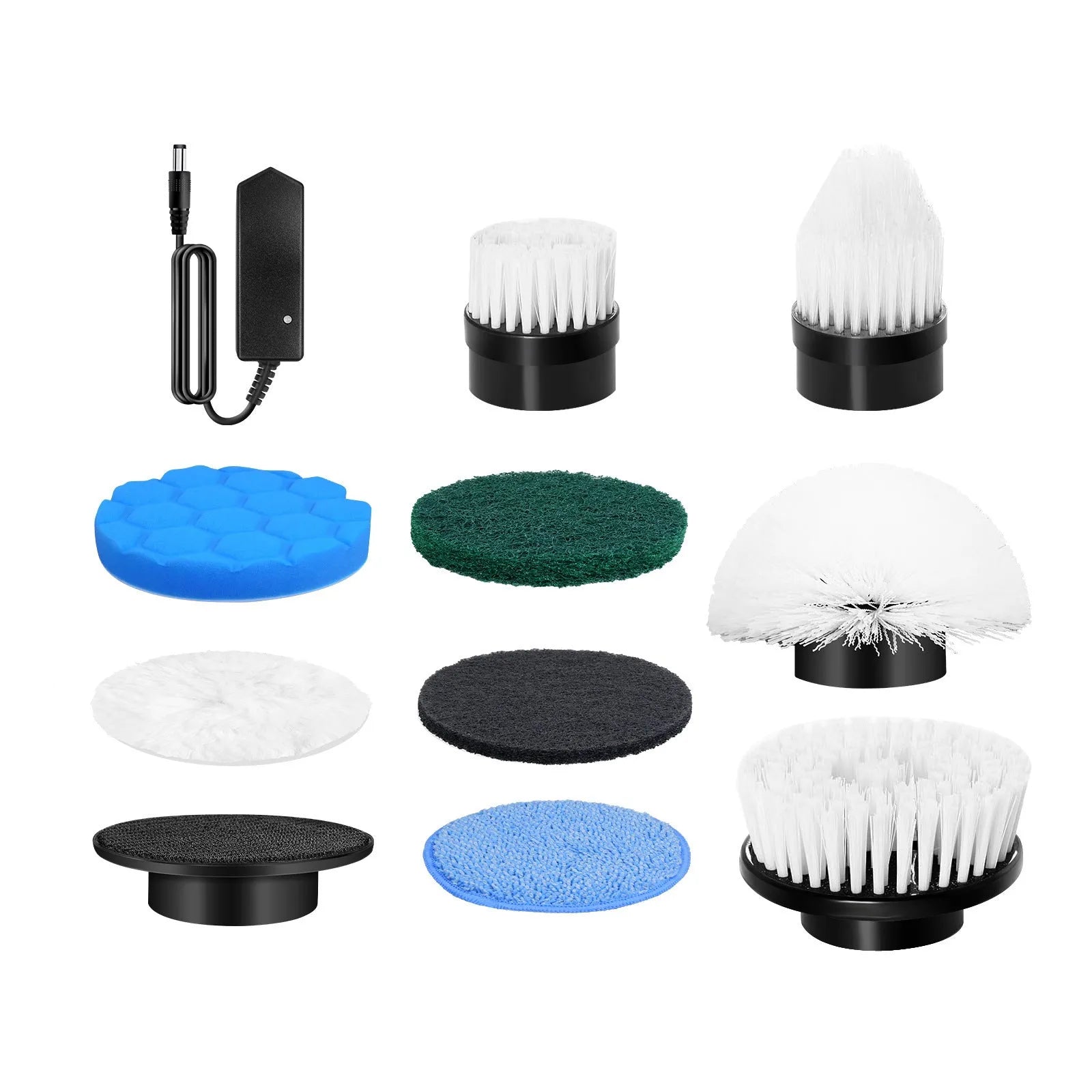 White lithium rechargeable handheld cleaning ball with cleaning brush and power cord