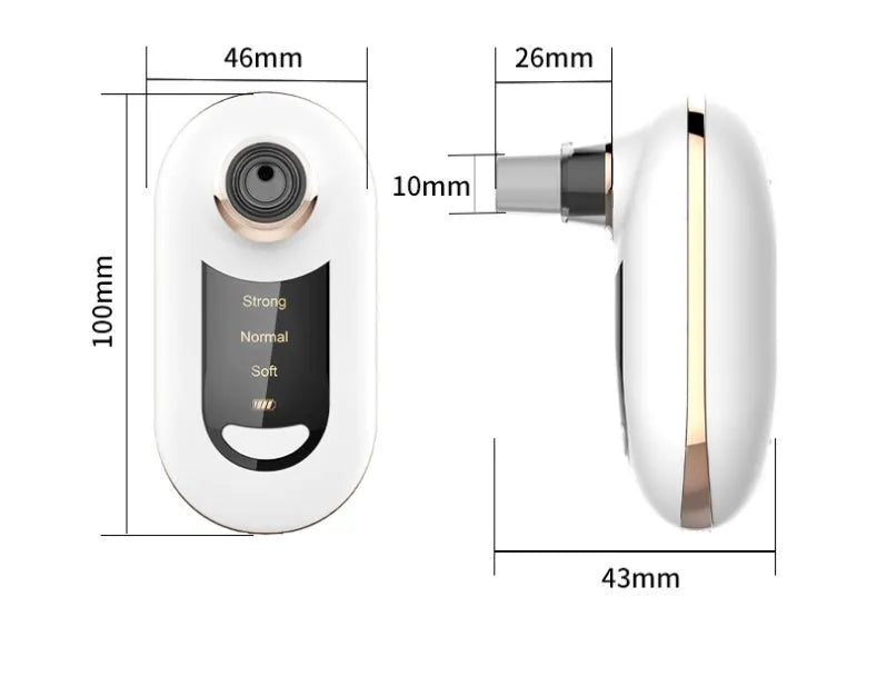 Beauty salon pore vacuum electric blackhead suction device with ABS plating shell in green, pink, red, and white colour options