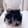 Black gauze princess tulle skirt costume on a small dog or cat.