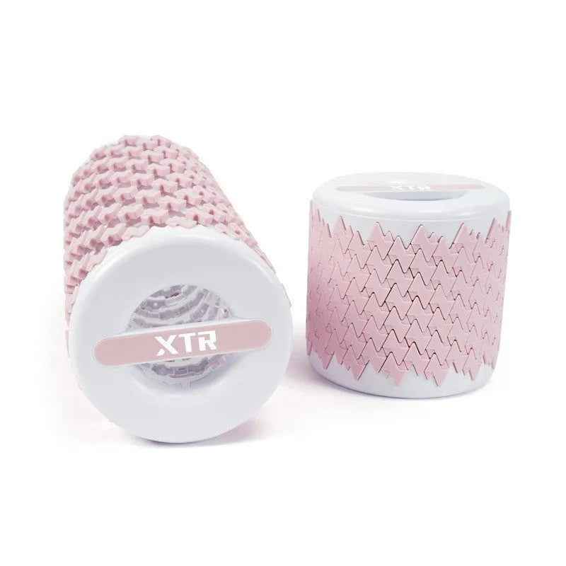 Adjustable telescopic foam roller in red, black, pink or yellow for muscle recovery massage