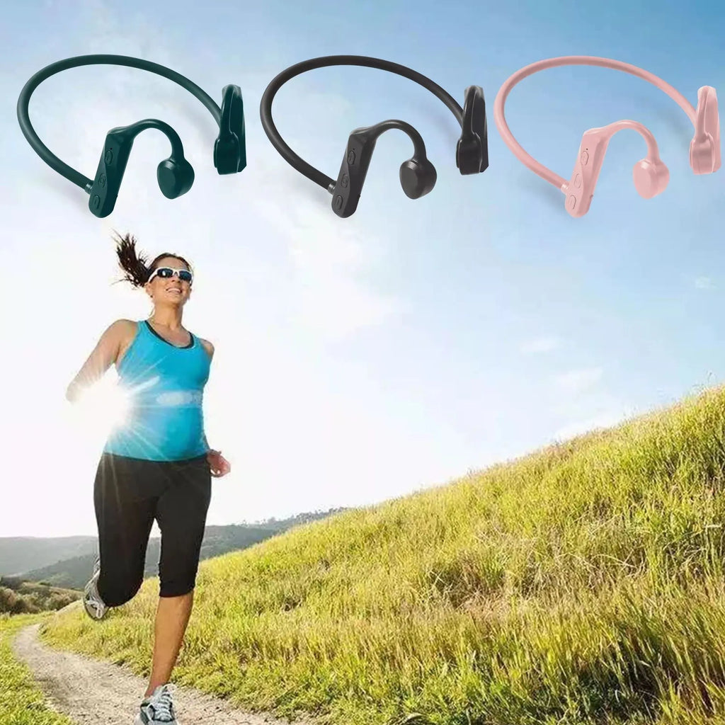 Wireless sports headphones Bluetooth 5.0 neckband style in black with mic and USB charging cable