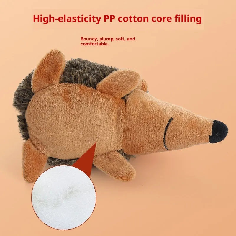 Cute hedgehog-shaped bite-resistant washable plush dog toy 20cm for small and medium dogs