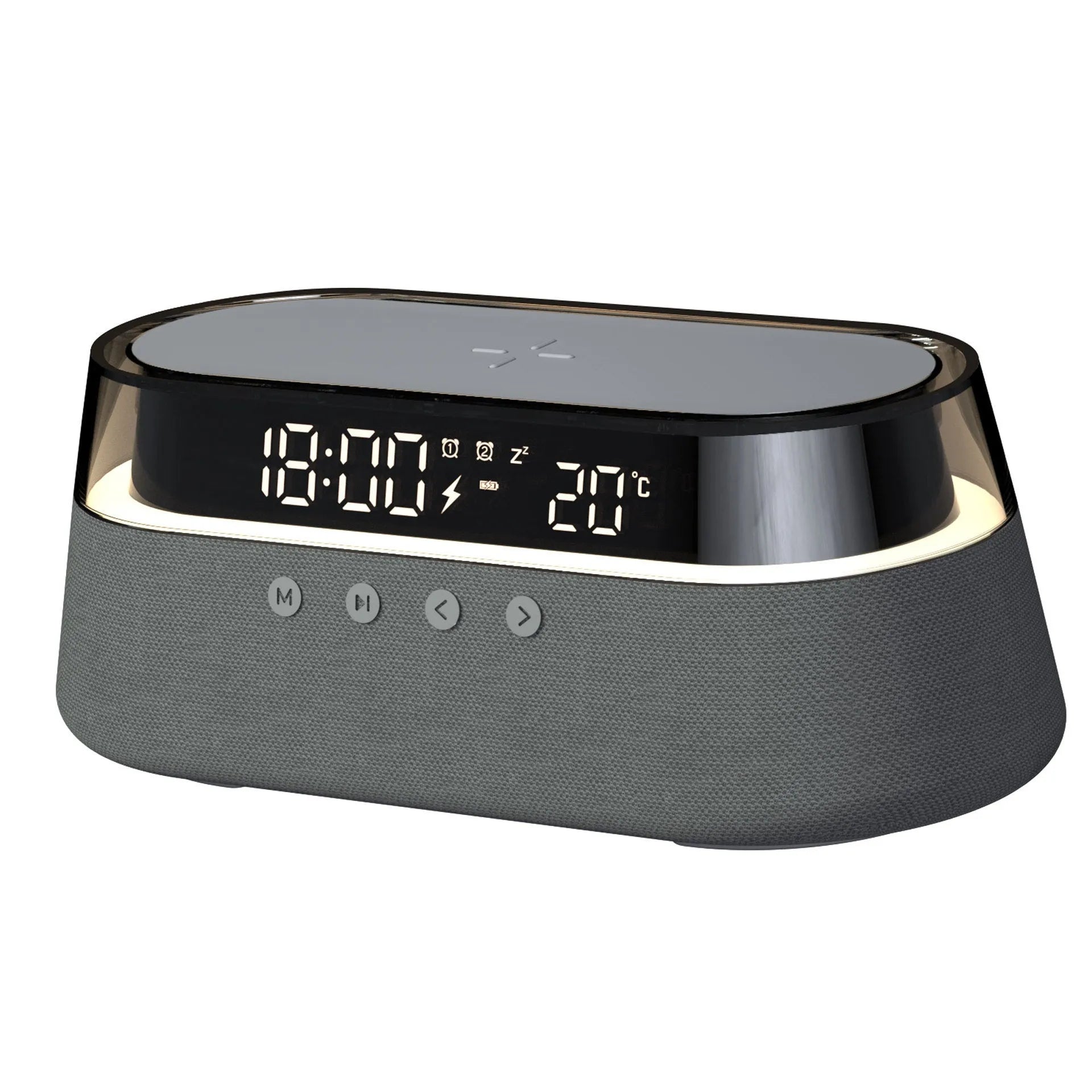 Wireless charging audio gift box night light with Bluetooth speaker, three dimming levels, beige colour