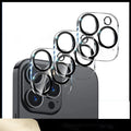 Screen printing 3D radian tempered glass lens protection film for iPhone with black luminous ring