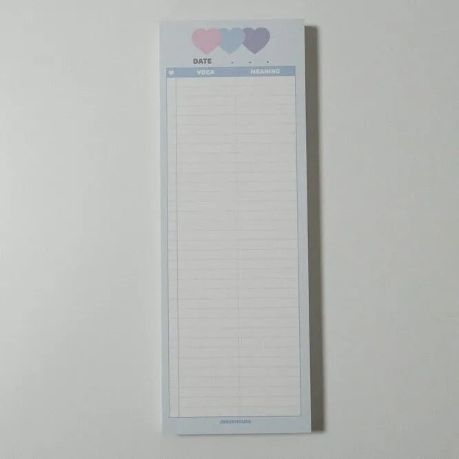 Vertical English words learning notepad in B5 half size with double-sided printing
