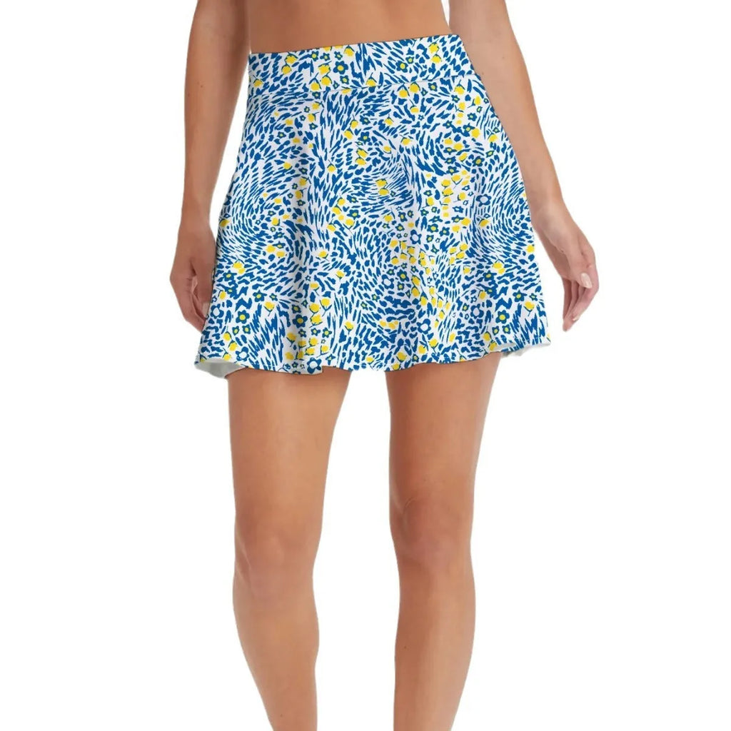 Women's high waist half-length sports skirt in breathable fabric for athletic activities