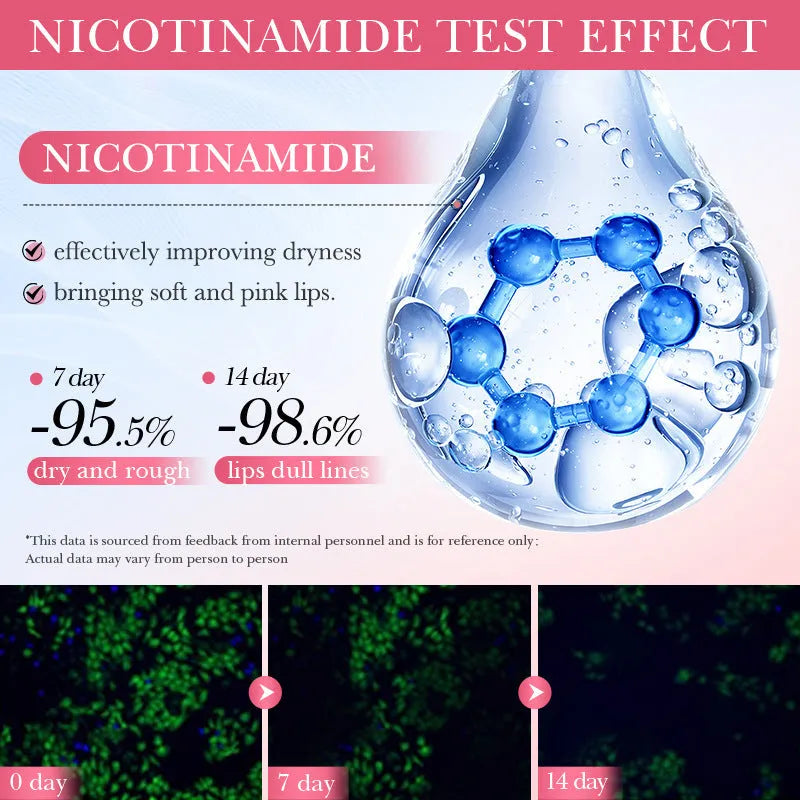 10g jar of Nicotinamide Powder Lip Moisturising Film, an anti-chapping lip mask with ceramide and Vitamin C.