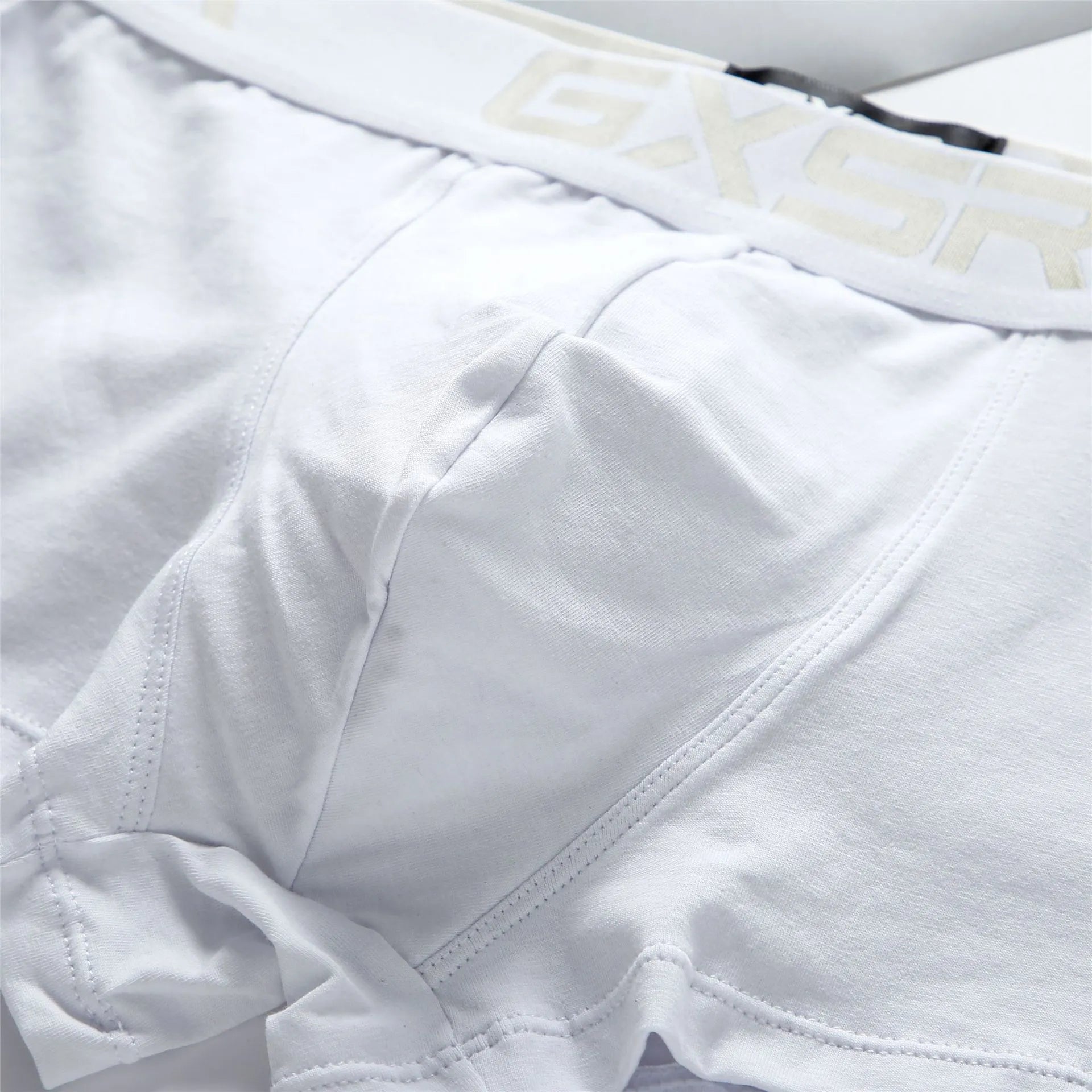 Men's purified cotton low waist boxers in solid colour, knitted fabric, black/white/gray options, sizes M-XXL
