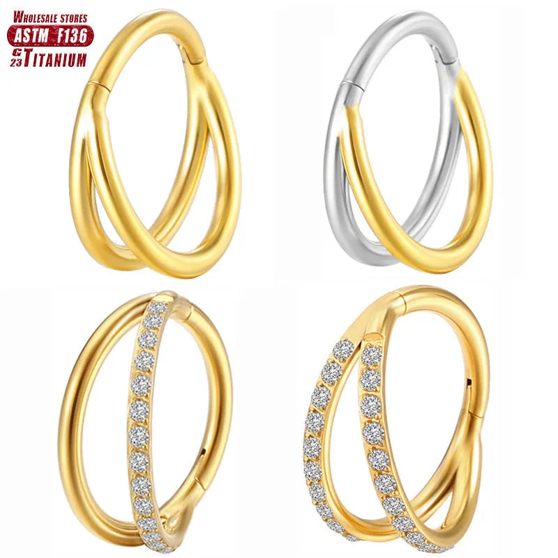 Titanium alloy fork nose ring in silver colour with 1.2mm thickness