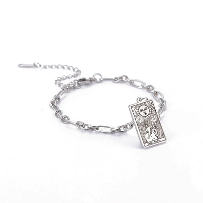 12 Tarot Card Series Stainless Steel Bracelet with 18K Gold Plating