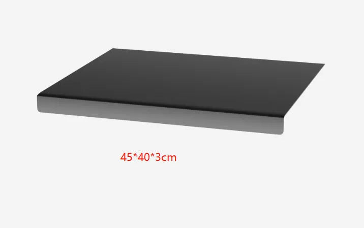 Transparent acrylic cutting board with anti-slip base, square shape, available in multiple sizes for kitchen use