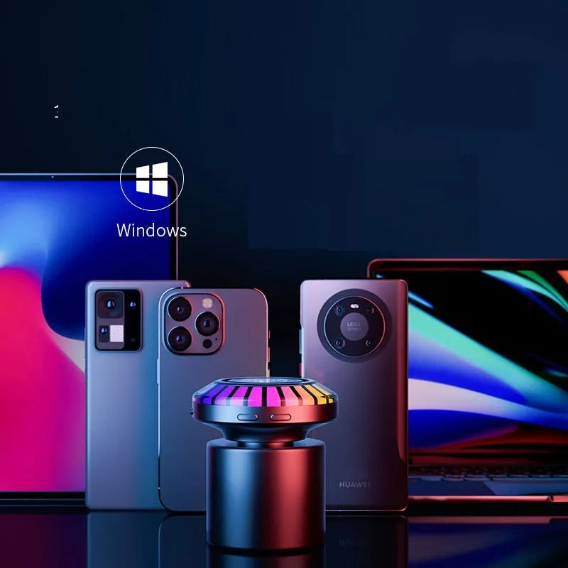 Compact cube voice control Bluetooth atmosphere lamp with polar light effect.