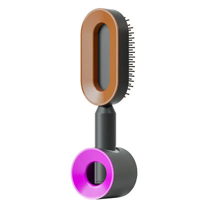 3D Air Cushion Hair Brush in elegant white, showcasing wide comb teeth and ergonomic handle