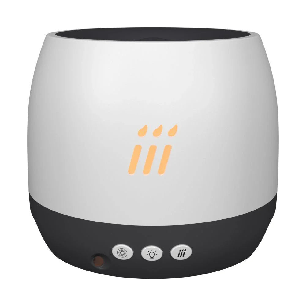 Ultrasonic aroma diffuser with flickering flame-like light, creating a soothing and relaxing atmosphere in any room