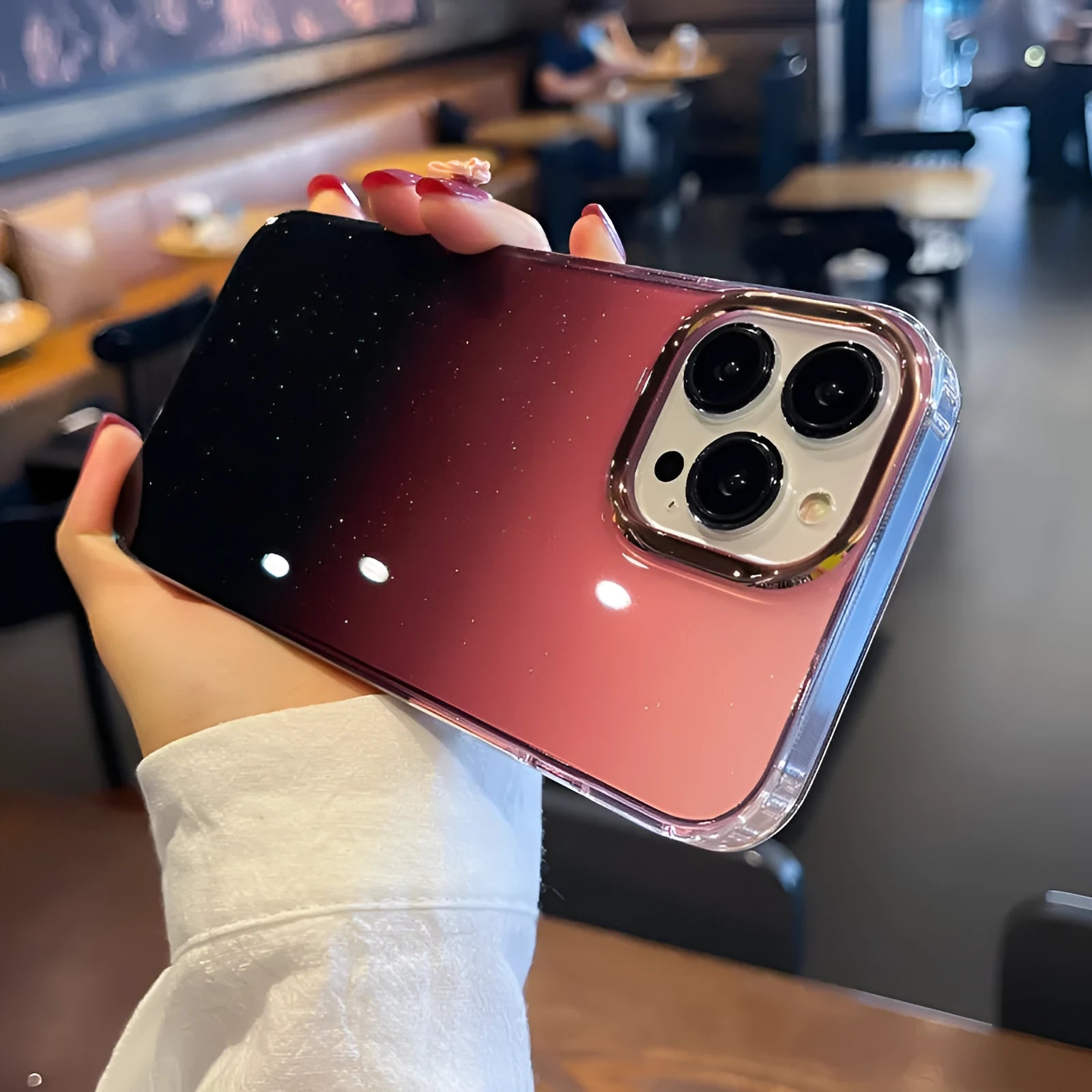 Soft textured eco-friendly iPhone case in black, green, orange, or purple, compatible with multiple iPhone models.