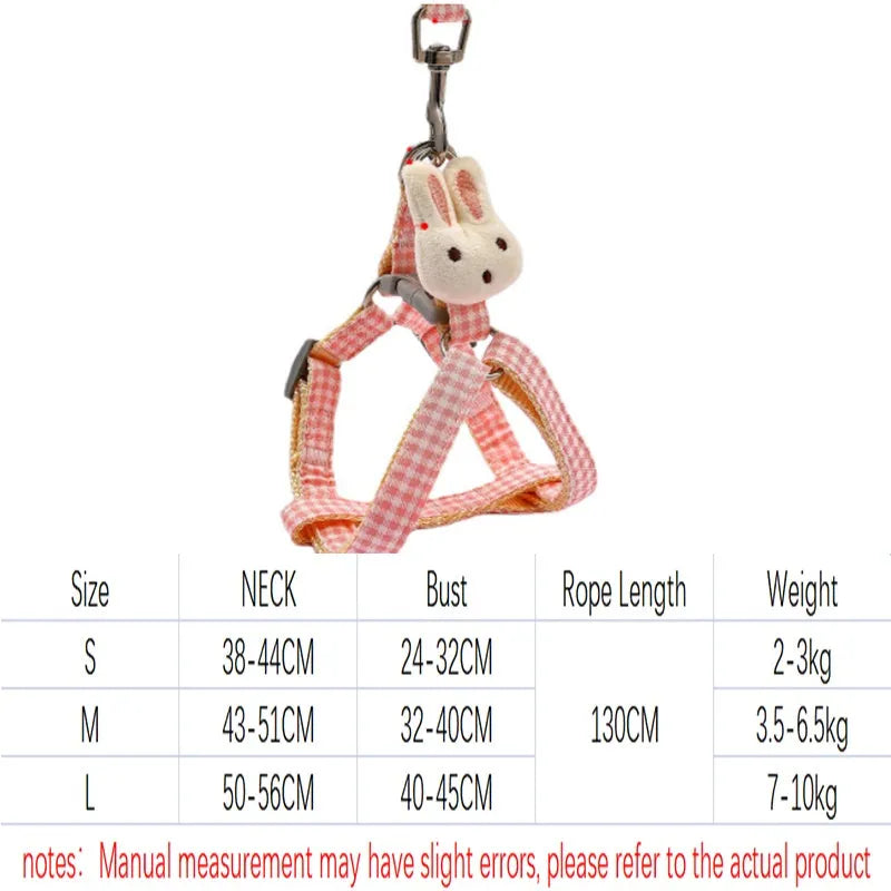 Small dog harness and leash set with quick release buckles in assorted colours.