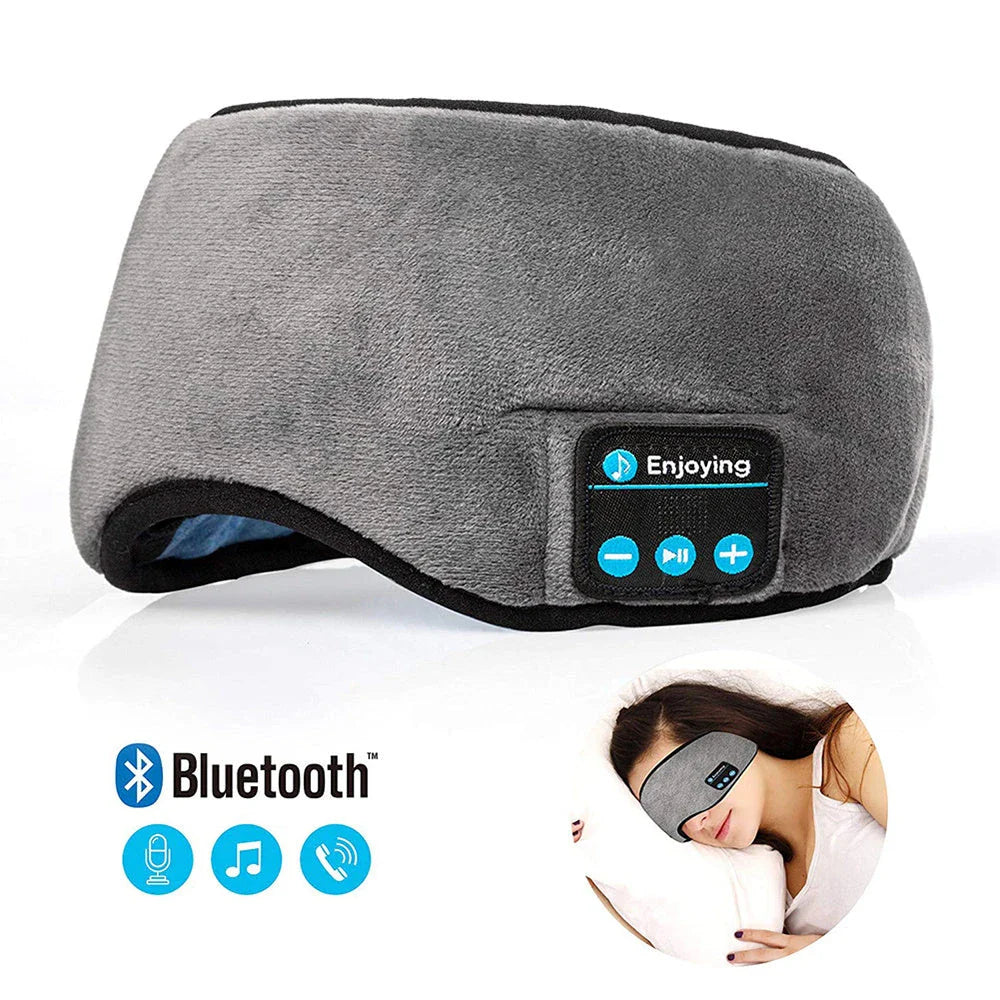 Bluetooth 5.0 wireless headband with built-in sleeping eye mask for music, calls, and relaxation