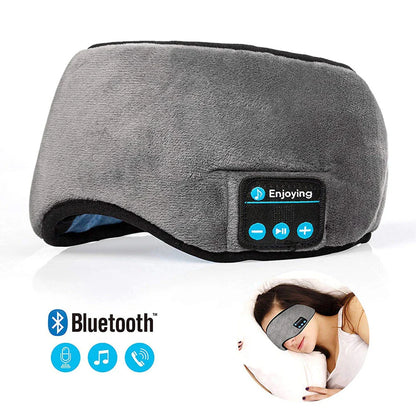 Bluetooth 5.0 wireless headband with built-in sleeping eye mask for music, calls, and relaxation