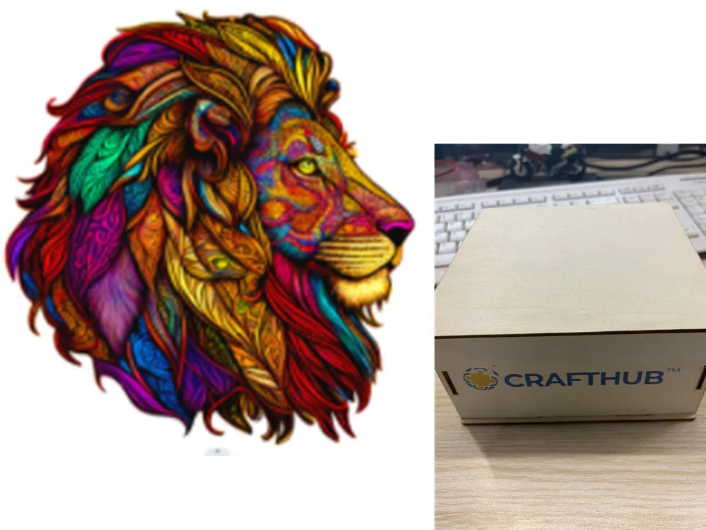 Animal Puzzle Craft Hub A3 Size Wooden Box for puzzle storage and display