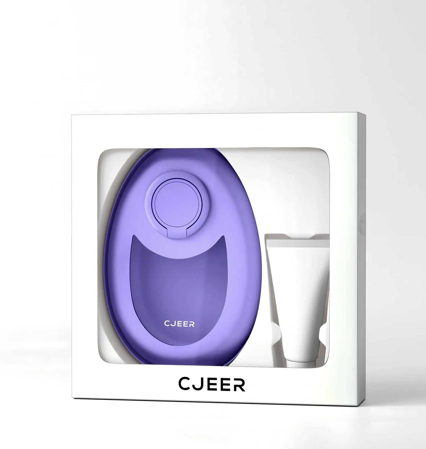 CJEER green crystal hair eraser with nano-glass surface and metal grip ring for painless leg arm removal, includes soothing gel