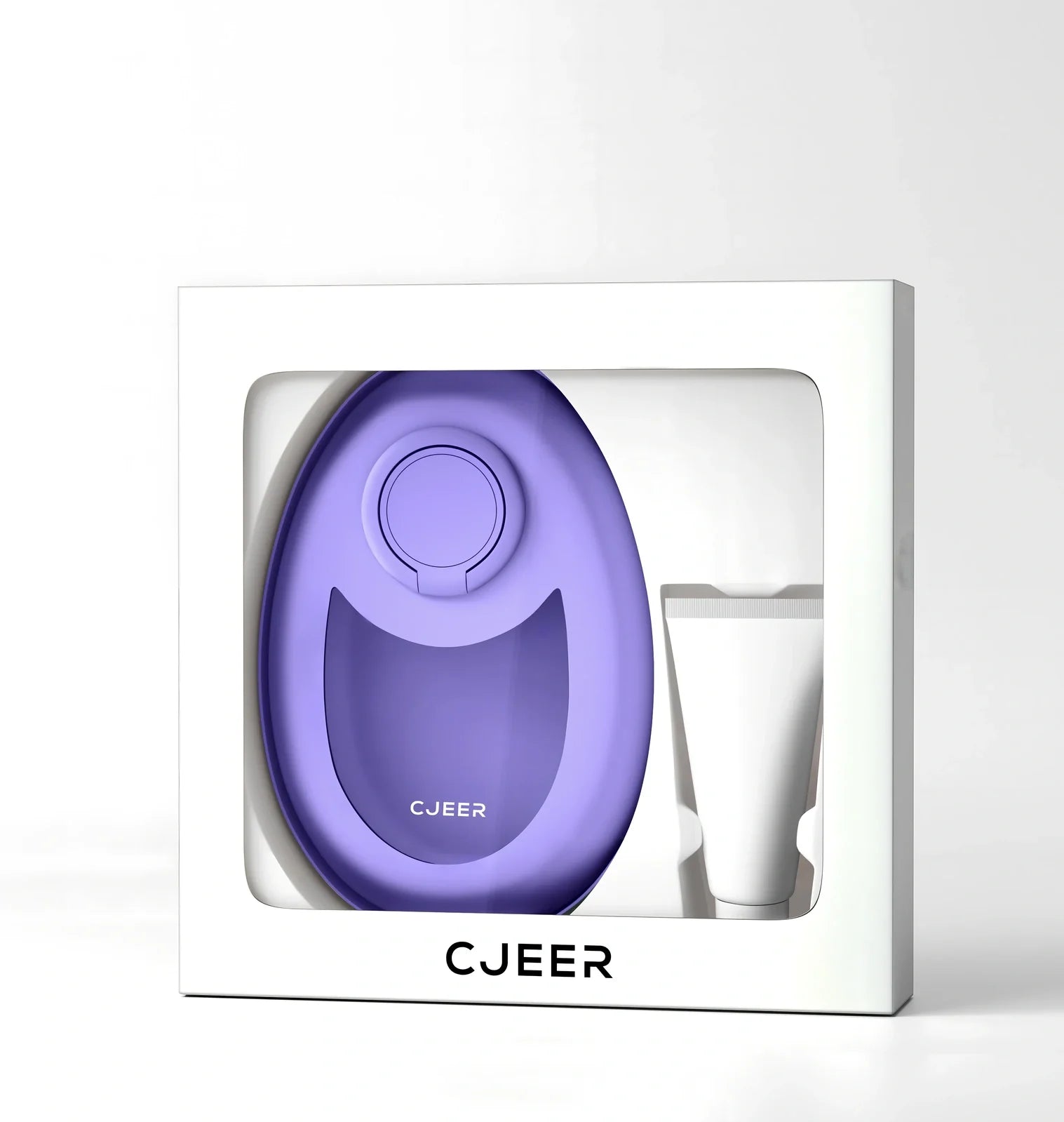 CJEER green crystal hair eraser with nano-glass surface and metal grip ring for painless leg arm removal, includes soothing gel