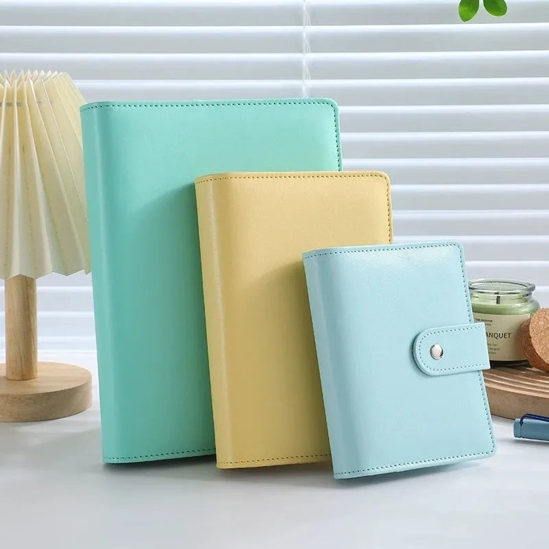 A5 PU leather zippered notebook shell in a solid colour, shown closed and flat.