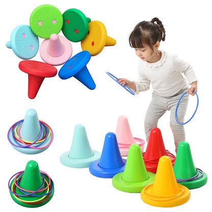 Children's balance training toy with bright colours and tactile dots for sensory integration