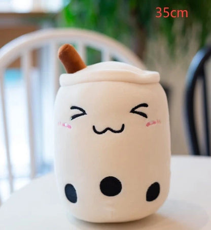 Strawberry Milk Tea Plush Boba Cup Toy in various colours and sizes