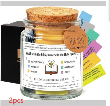Bible Verses In A Jar 90 Verses Glass Jar with cartoon design for daily inspiration