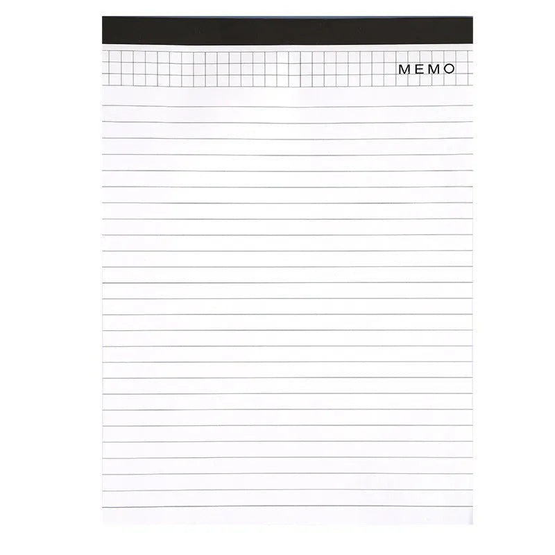 A4 tearable meeting notebook with grid pages and adhesive binding