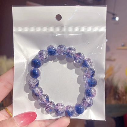 Unisex ice-permeable floral beaded bracelet with geometric design and round elements