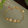 925 silver women's bracelet with a fox charm and a jasper stone on an adjustable chain.