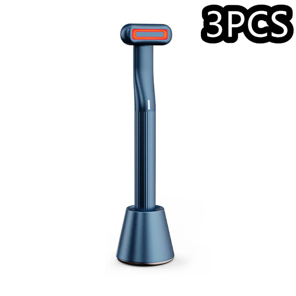 360 Degrees Rotary Eye Massage Wand with Red LED Light Therapy for skincare