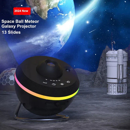 Dynamic Galaxy Projector with 13 interchangeable film discs, 6 vibrant light modes, and a stunning meteor effect