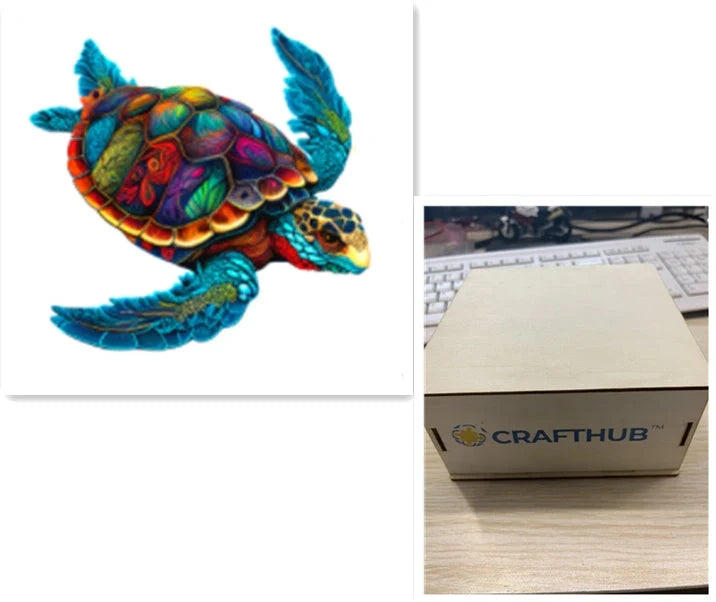 Animal Puzzle Craft Hub A3 Size Wooden Box for puzzle storage and display