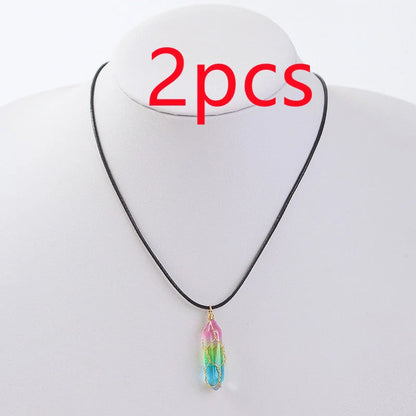Women's transparent geometric diamond crystal necklace in various colours