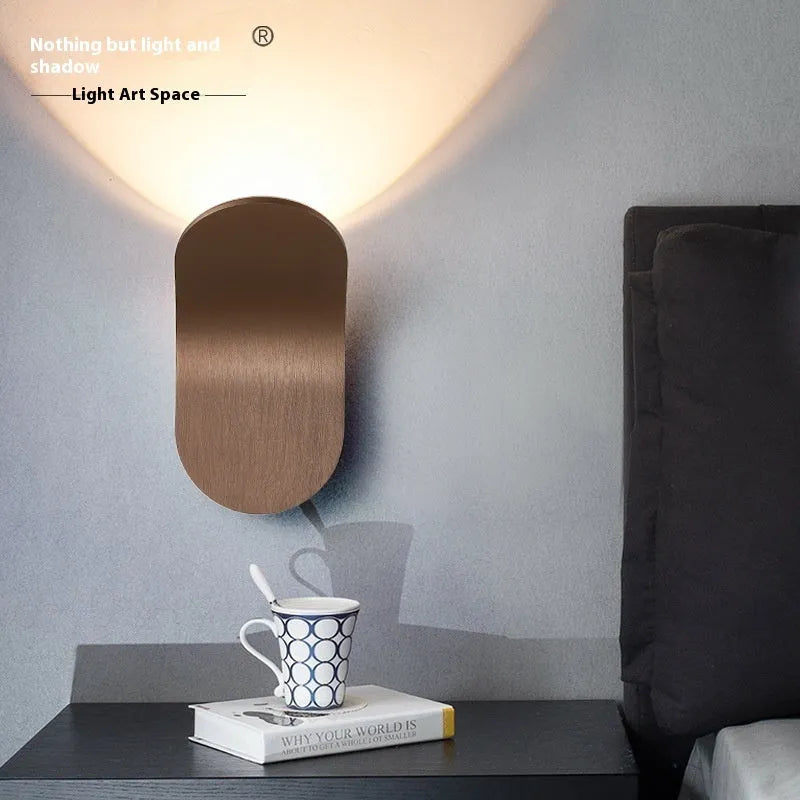 Modern creative bulb wall lamp in brushed gold finish for living room