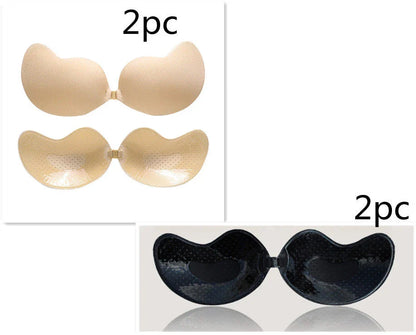 Invisible Lift Push-Up Bra in black and skin tone colors, designed for backless, strapless, and low-cut outfits