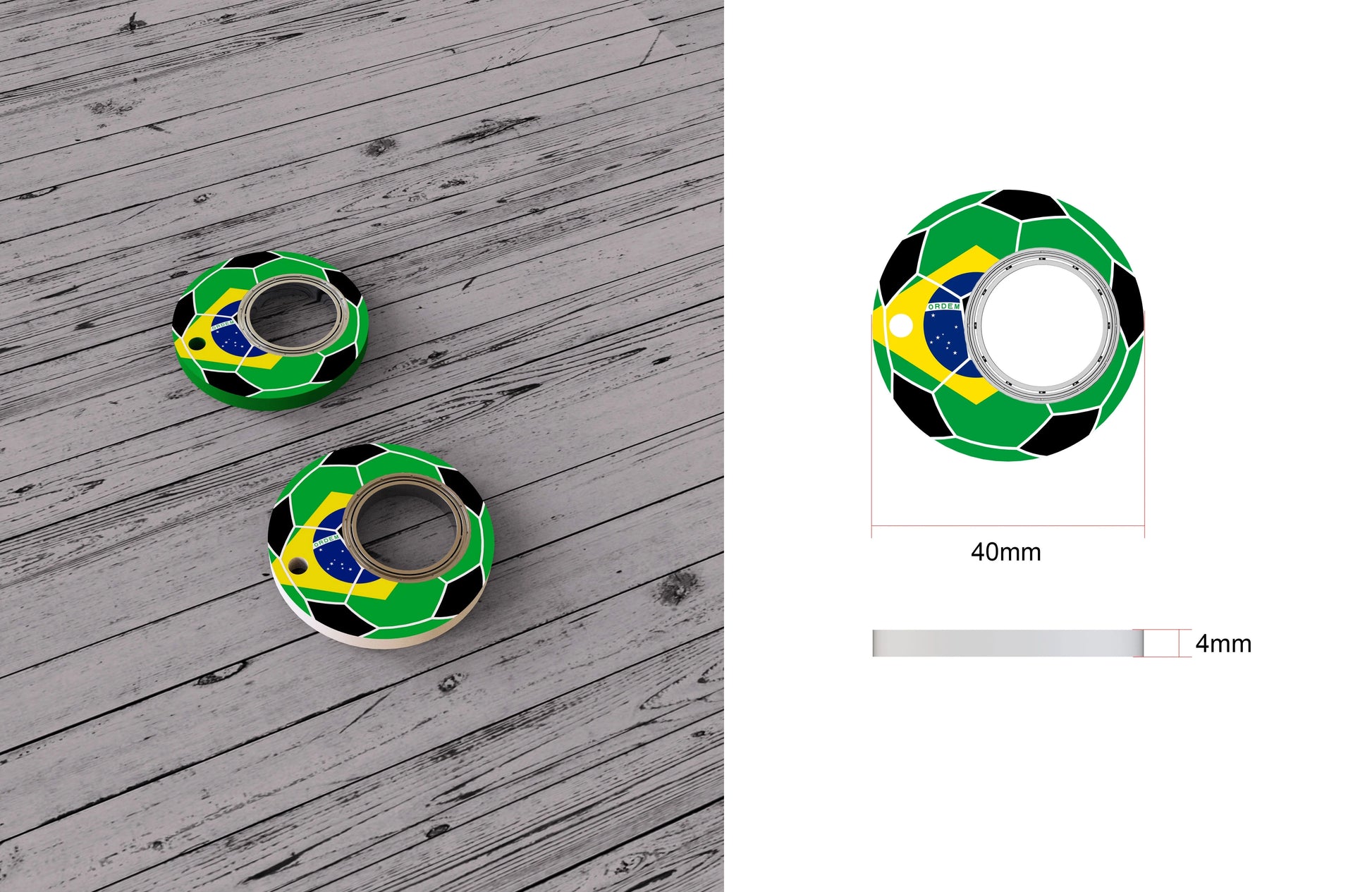 Football World Cup themed fidget spinner keychain with bottle opener for stress relief