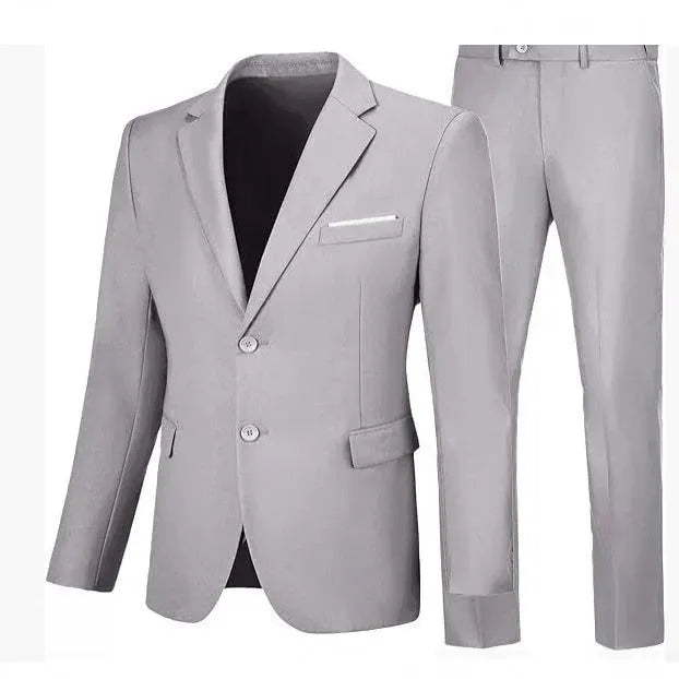 Men's slim fit viscose wedding dinner suit jacket set with matching trousers in five colours