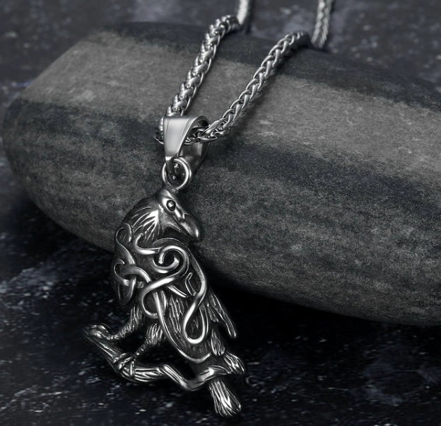 Vintage Nordic rune necklaces with Elder Futhark pendant in stainless steel and gold finishes
