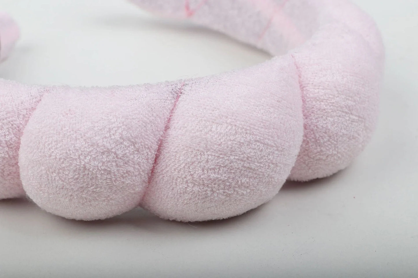 Handmade cloth SPA headband in pink, denim blue, black, or white for facial treatments and showers