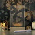 Creative LED USB message board night lamp with acrylic board and pen in warm light