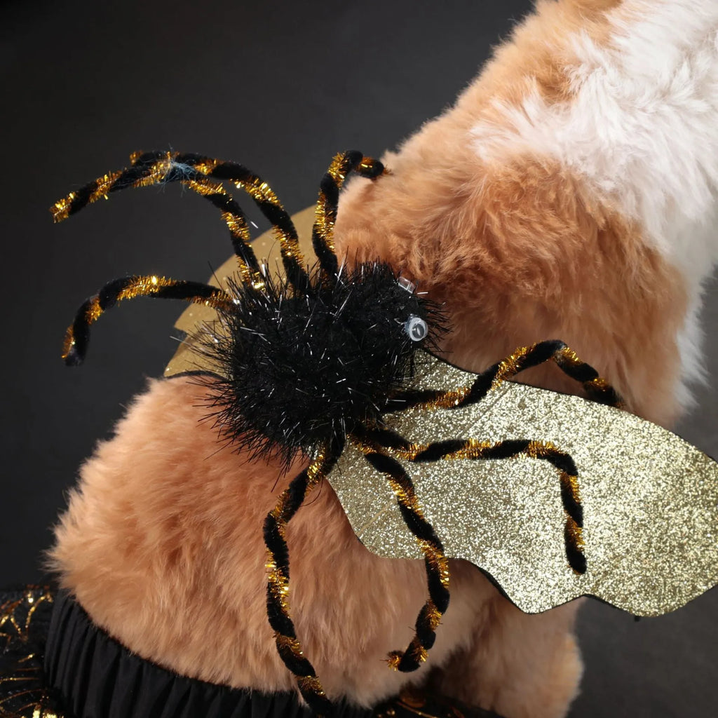 Halloween dog costume in a suit pattern for small, medium, large, and XL dogs.